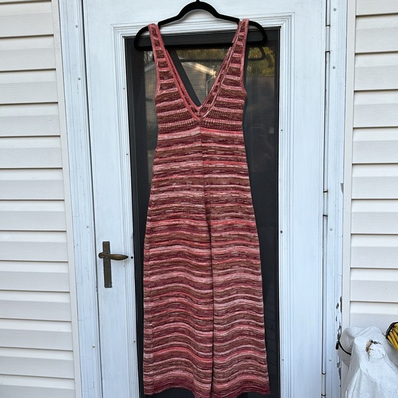 FREE PEOPLE LADIES ORANGE BROWN COTTON BLEND KNIT WIDE CROP LEG BOHO JUMPER-XS - Picture 2 of 13